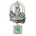 Charming Candle Ornament w/Screened Charm